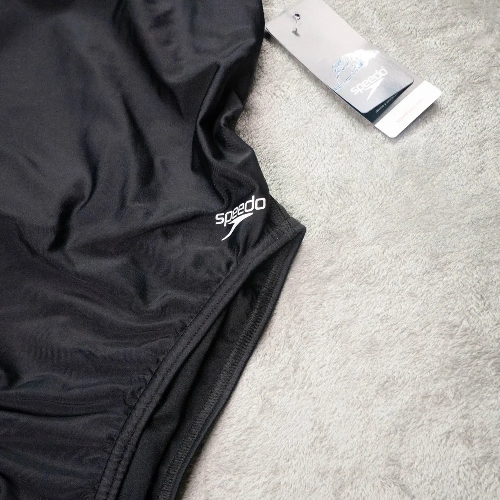 Speedo Women's 8/34 Black Swimsuit One Piece Prolt Super Pro Solid NWT - Picture 5 of 12